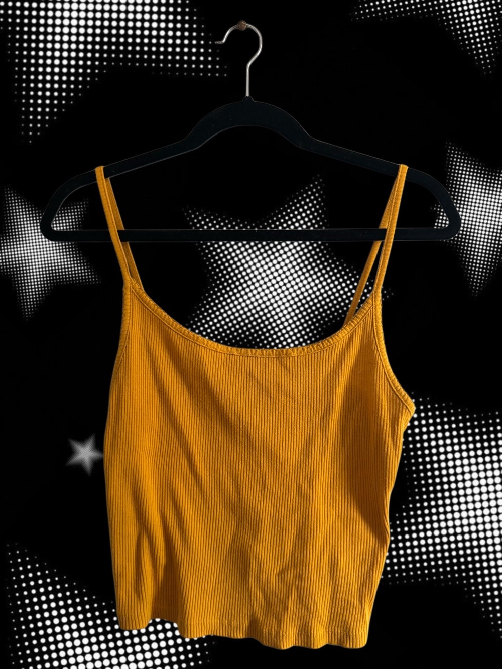 Women's Ribbed Spaghetti Strap Tank Top - Mustard